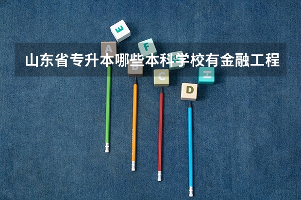山东省专升本哪些本科学校有金融工程专业？