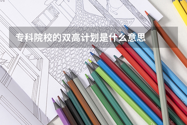 专科院校的双高计划是什么意思