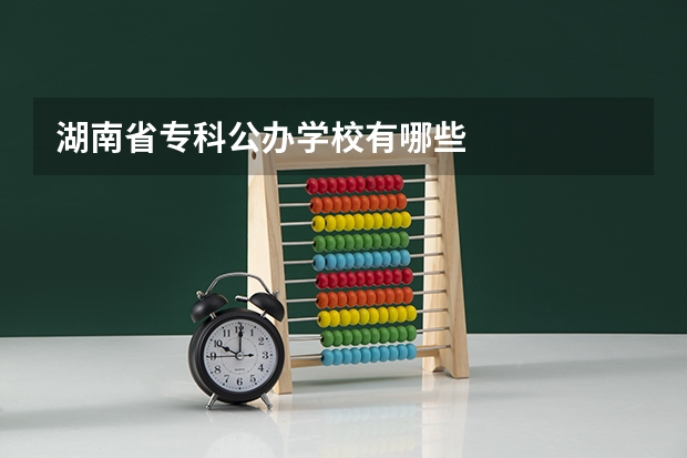 湖南省专科公办学校有哪些