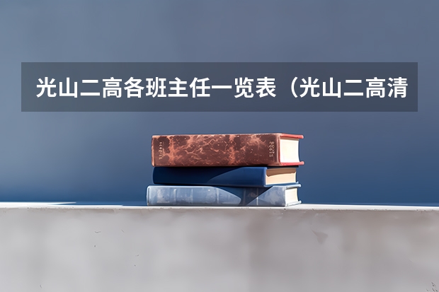 光山二高各班主任一览表（光山二高清华北大录取人数）